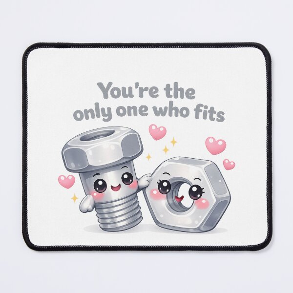 Item preview, You're The Only One Who Fits Nut And Bolt Pun | Kawaii Romantic Mechanic Vibe designed and sold by Dulxoz.