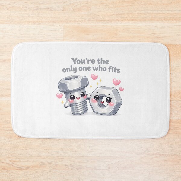 Item preview, You're The Only One Who Fits Nut And Bolt Pun | Kawaii Romantic Mechanic Vibe designed and sold by Dulxoz.