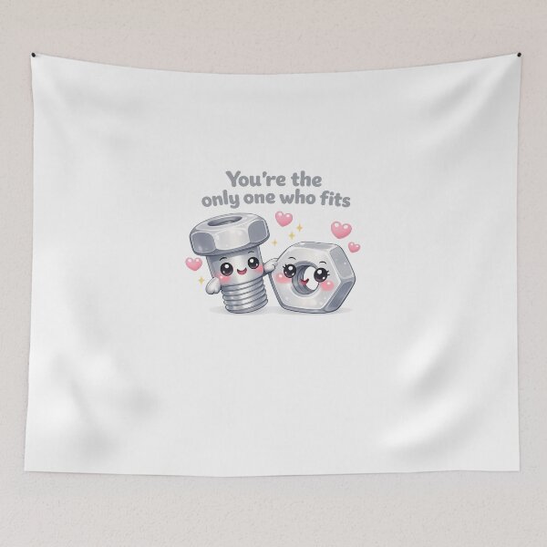 Item preview, You're The Only One Who Fits Nut And Bolt Pun | Kawaii Romantic Mechanic Vibe designed and sold by Dulxoz.