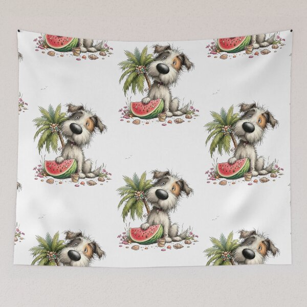 Item preview, Summer Dog With Watermelon Tropical Beach Vibe designed and sold by Sovereign Supply Co..