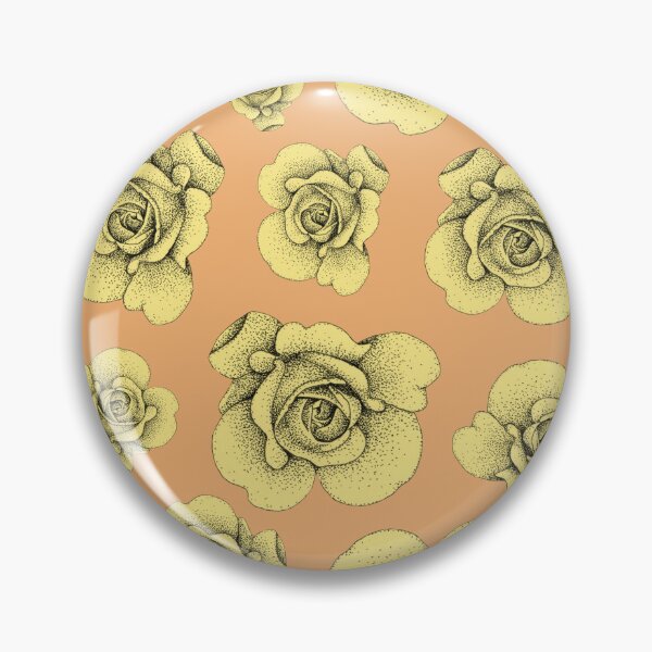Item preview, Vintage Yellow Stipple Roses on Peach designed and sold by Flower Magic .