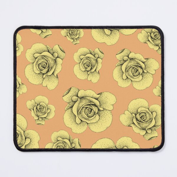 Item preview, Vintage Yellow Stipple Roses on Peach designed and sold by Flower Magic .