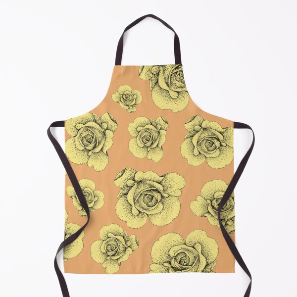 Item preview, Vintage Yellow Stipple Roses on Peach designed and sold by Flower Magic .