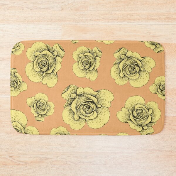 Item preview, Vintage Yellow Stipple Roses on Peach designed and sold by Flower Magic .