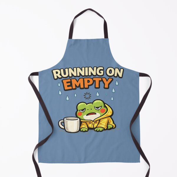 Item preview, Running on Empty Burnout Frog Funny Coffee Lover Mental Health Sticker Tired Office Worker Cartoon Frog designed and sold by Artistry in Motion by MADsrecreation.