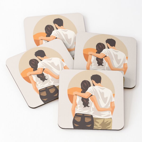 Item preview, Romantic Couple Minimalist Art designed and sold by Studio pod Burom.