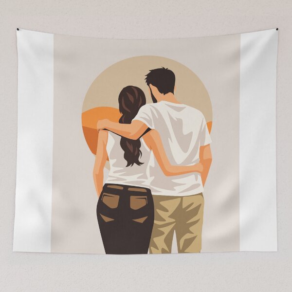 Item preview, Romantic Couple Minimalist Art designed and sold by Studio pod Burom.