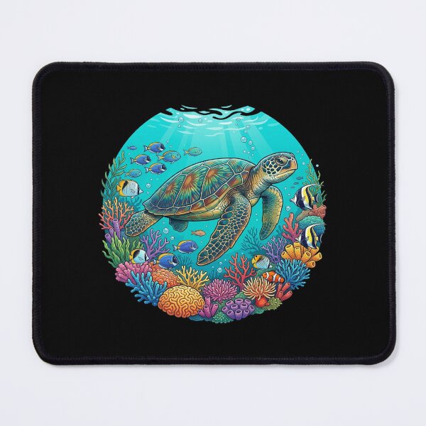 Item preview, Colorful Bahamas Sea Turtle Coral Reef designed and sold by DuckOddity.