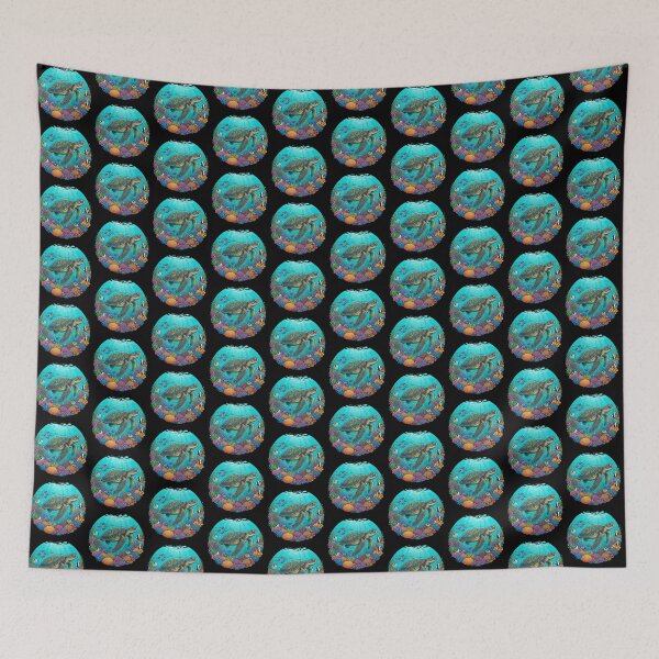 Item preview, Colorful Bahamas Sea Turtle Coral Reef designed and sold by DuckOddity.