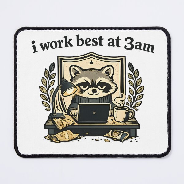 Item preview, I Work Best At 3am Raccoon Night Owl Funny Work From Home Shirt Freelancer Goblincore Gift designed and sold by Gremlin Hours.