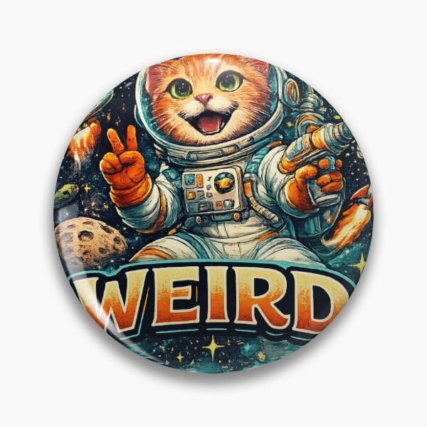 Item preview, Funny Space Cat Astronaut Shirt – Let’s Get Weird Retro Cosmic Graphic Tee designed and sold by Globivara Studio.