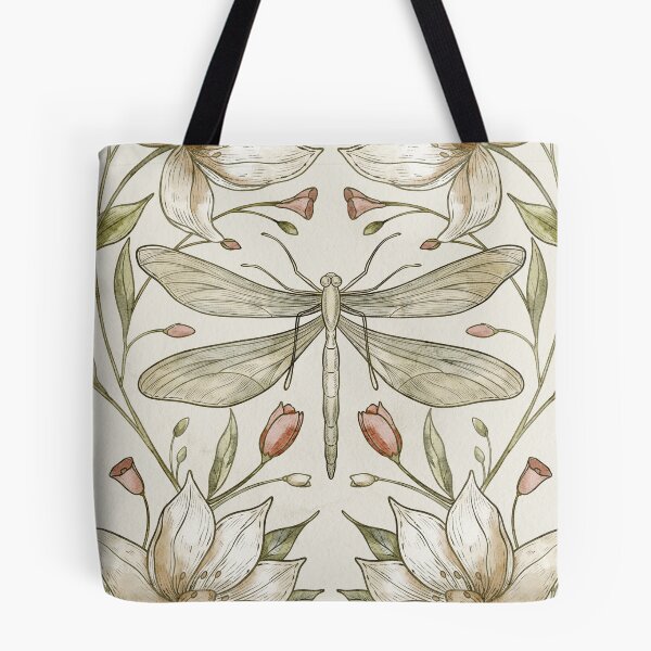 Item preview, Vintage Dragonfly Botanical Pattern designed and sold by Alisles.