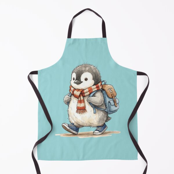 Item preview, Cute Watercolor Baby Penguin with School Backpack and Sneakers designed and sold by BreezifyDesignStudio.