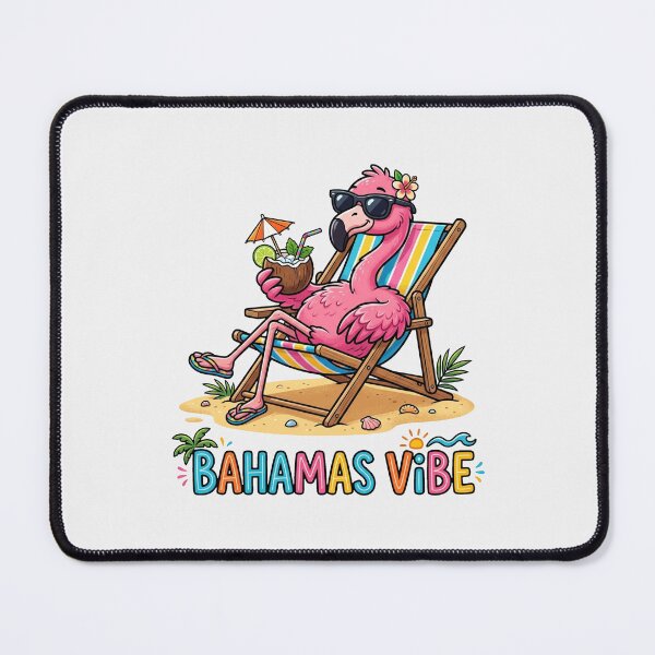 Item preview, Cute Flamingo Coconut Drink Bahamas Vibe designed and sold by DuckOddity.