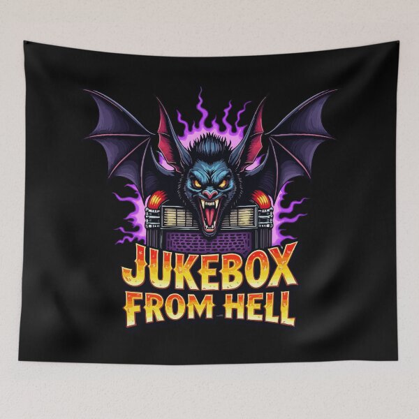 Item preview, Jukebox From Hell - Vintage Psychobilly Horror Bat Art designed and sold by Hans-Design.