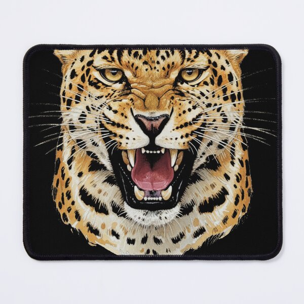 Item preview, Fierce Leopard Roaring Big Cat Face designed and sold by d247.