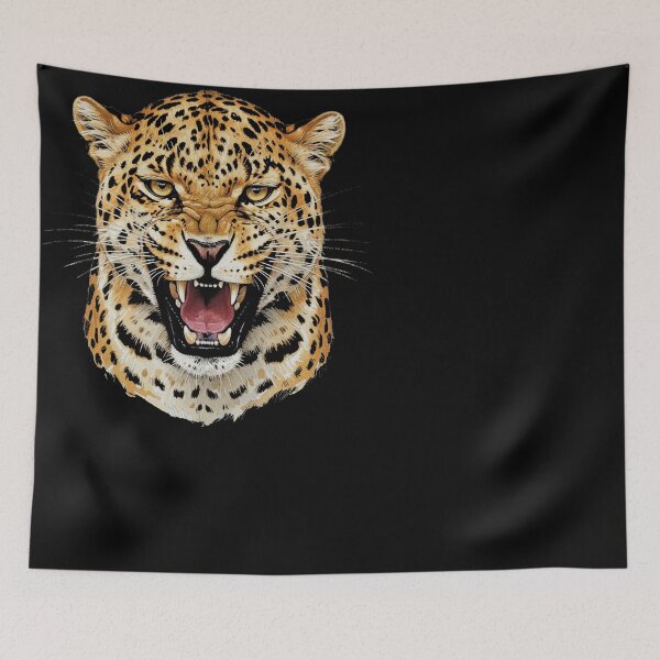 Item preview, Fierce Leopard Roaring Big Cat Face designed and sold by d247.
