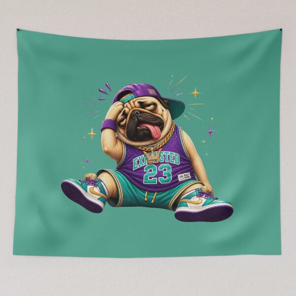Item preview, Exhausted MVP Pug – Tired sports legend designed and sold by design-rebell.