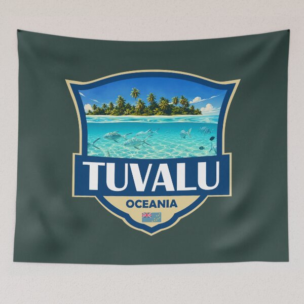 Item preview, Tuvalu Illustration Retro Badge designed and sold by KrisSidDesigns.
