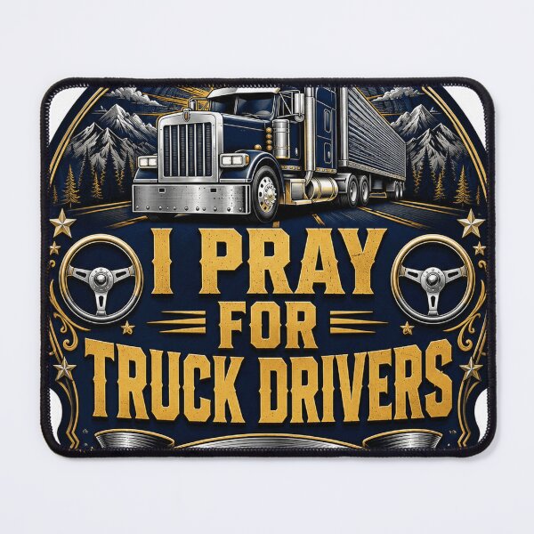 Item preview, Trucker Convoy Road Prayer Emblem designed and sold by Squiggle Happy.