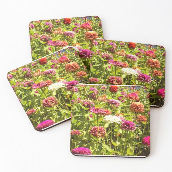 Item preview, Vibrant Zinnia Flower Garden With Colorful Summer Blooms and Lush Green Stems designed and sold by Nmallia.
