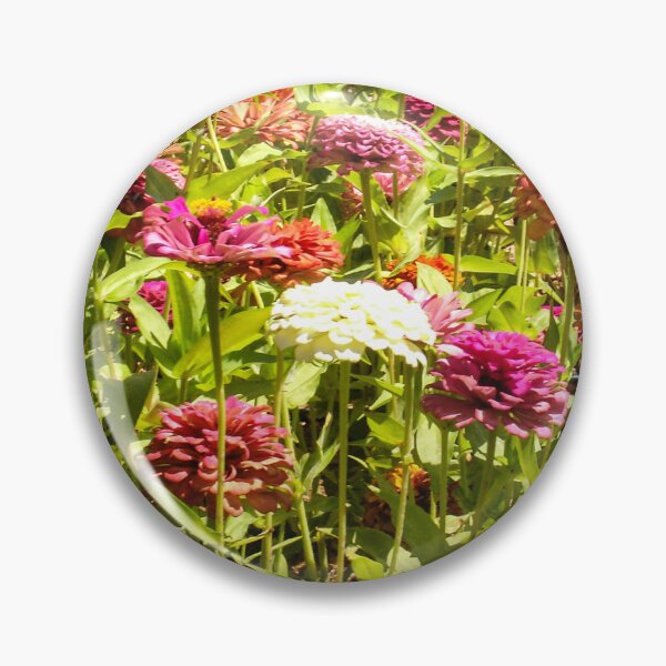 Item preview, Vibrant Zinnia Flower Garden With Colorful Summer Blooms and Lush Green Stems designed and sold by Nmallia.