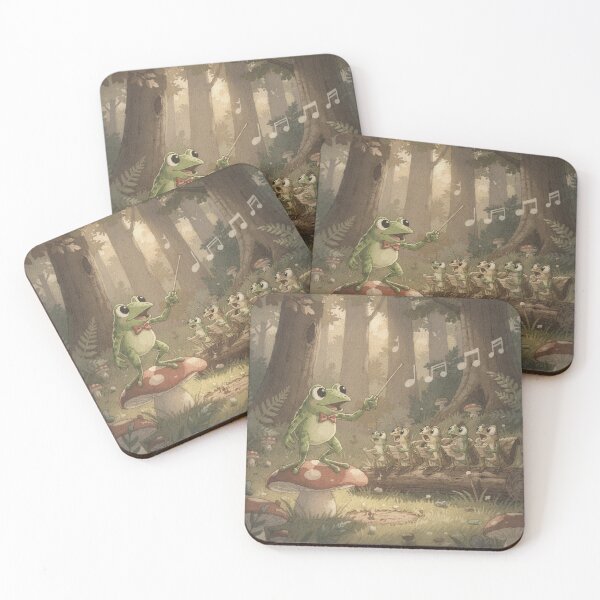 Item preview, Frog Choir Director Conducting Crickets Cottagecore Art designed and sold by PictorialWhimsy.
