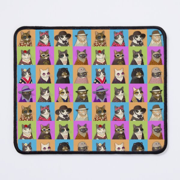 Item preview, Cat Variety 4 Colour Pop Art designed and sold by Scolliecat.
