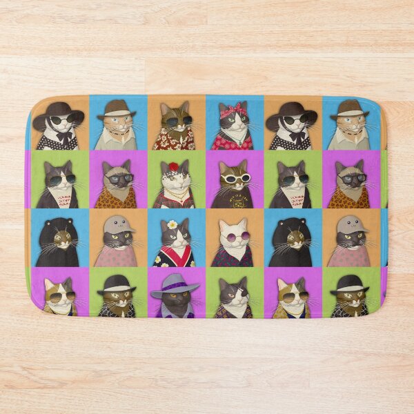 Item preview, Cat Variety 4 Colour Pop Art designed and sold by Scolliecat.