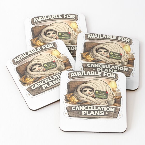 Item preview, Available For Cancellation Plans Funny Opossum Introvert Meme Sticker designed and sold by DryHumorPrints.