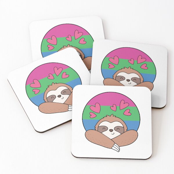 Item preview, LGBTQ Sloth - Kawaii Polysexual Pride Sloth With Hearts designed and sold by Cannaxes Studio.
