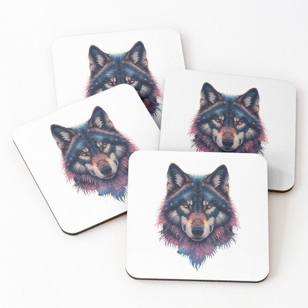 Item preview, Cosmic Wolf Spirit Galaxy Animal Fantasy T-Shirt Design designed and sold by ZaanaDesign.
