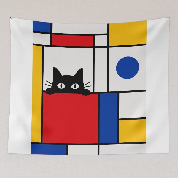Item preview, Black Cat in Mondrian Style designed and sold by Studio pod Burom.