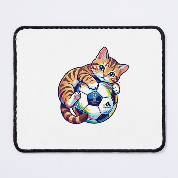 Item preview, Cute Cat Hugging Soccer Ball – Kawaii Kitten Football Illustration designed and sold by XODAD.