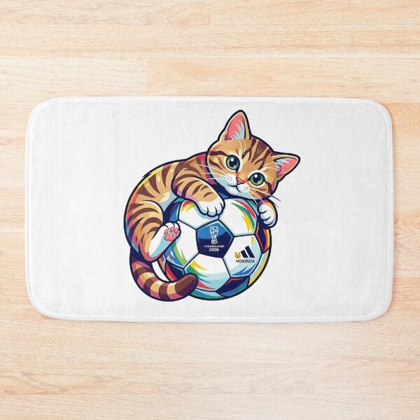 Item preview, Cute Cat Hugging Soccer Ball – Kawaii Kitten Football Illustration designed and sold by XODAD.
