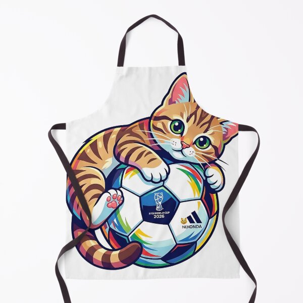 Item preview, Cute Cat Hugging Soccer Ball – Kawaii Kitten Football Illustration designed and sold by XODAD.