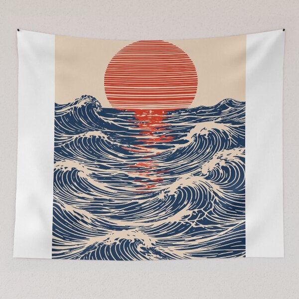 Item preview, Japanese Wave Sunset Art designed and sold by Studio pod Burom.