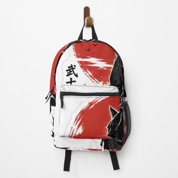 Item preview, Samurai Cat Under Red Moon designed and sold by ZenOtaku Lab.