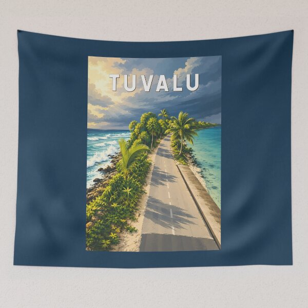 Item preview, Tuvalu Illustration Travel Art Vintage designed and sold by KrisSidDesigns.