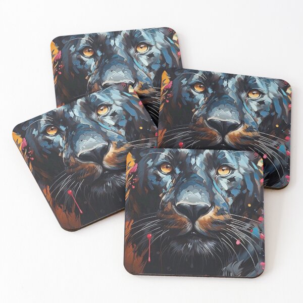 Item preview, Vibrant Abstract Black Panther Art Print - Colorful Animal Wall Art designed and sold by aune-co.