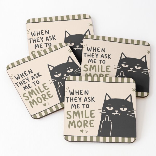 Item preview, Sarcastic Black Cat Poster, Humorous Quote Print designed and sold by Studio pod Burom.