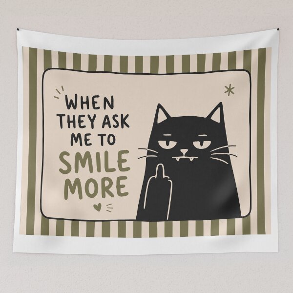Item preview, Sarcastic Black Cat Poster, Humorous Quote Print designed and sold by Studio pod Burom.
