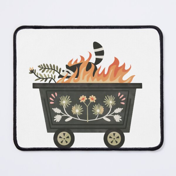 Item preview, Scandinavian Folk Art, Dumpster Fire With Raccoon designed and sold by xiao xuans.