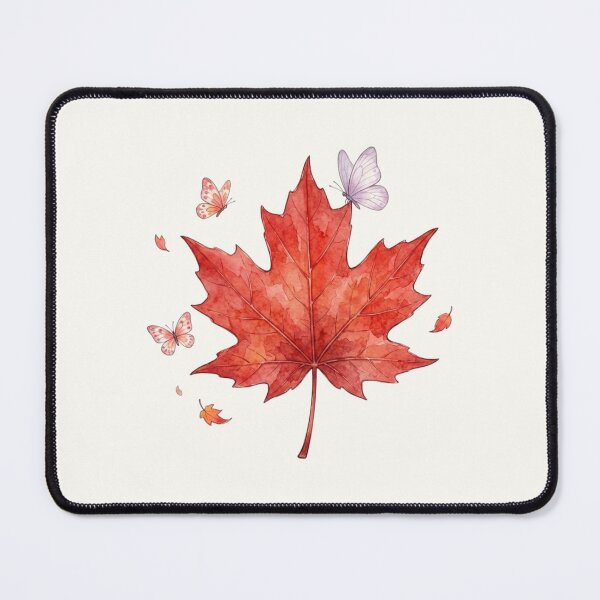 Item preview, Elegant Watercolor Maple Leaf with Butterflies for Canada Day designed and sold by Tingmade Studio.