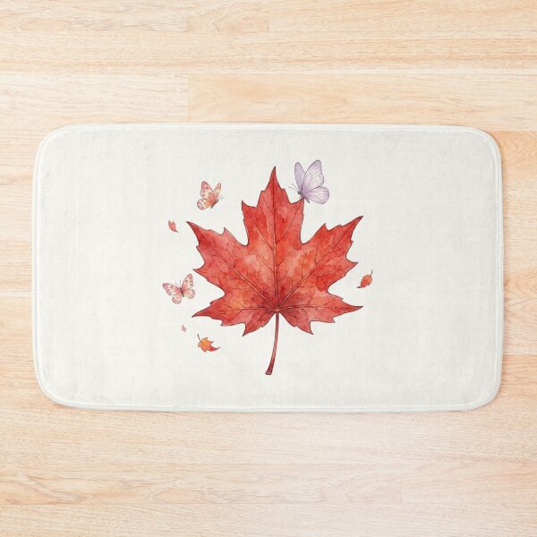 Item preview, Elegant Watercolor Maple Leaf with Butterflies for Canada Day designed and sold by Tingmade Studio.