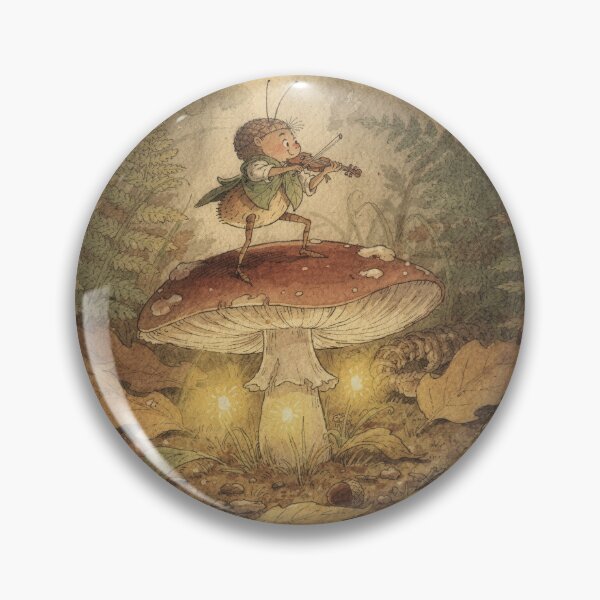Item preview, Cricket Fiddler on a Toadstool Stage Storybook Art designed and sold by PictorialWhimsy.