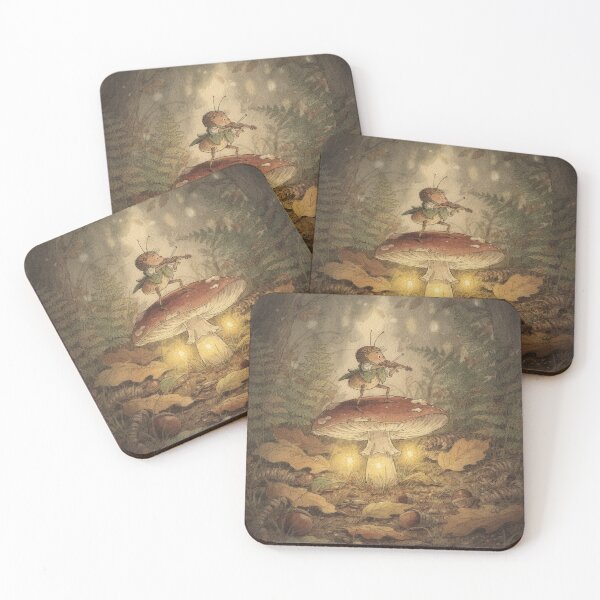 Item preview, Cricket Fiddler on a Toadstool Stage Storybook Art designed and sold by PictorialWhimsy.