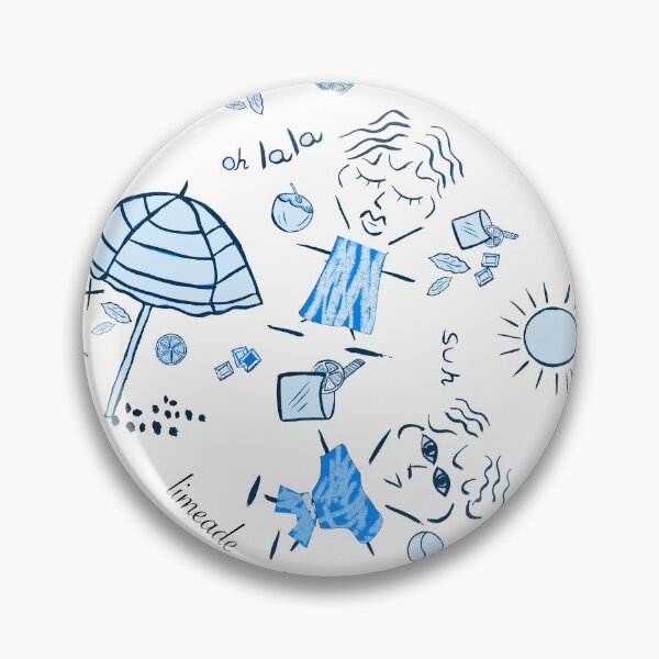 Item preview, Blue Chic Summer Beach Doodle Seamless Pattern - Retro Resort Vibes  designed and sold by altastudio.