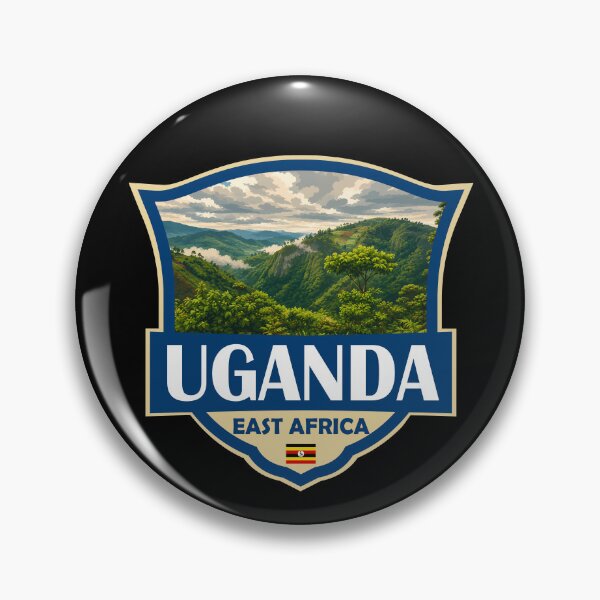 Item preview, Uganda Illustration Retro Badge designed and sold by KrisSidDesigns.