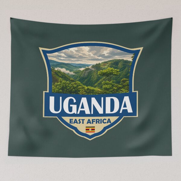 Item preview, Uganda Illustration Retro Badge designed and sold by KrisSidDesigns.